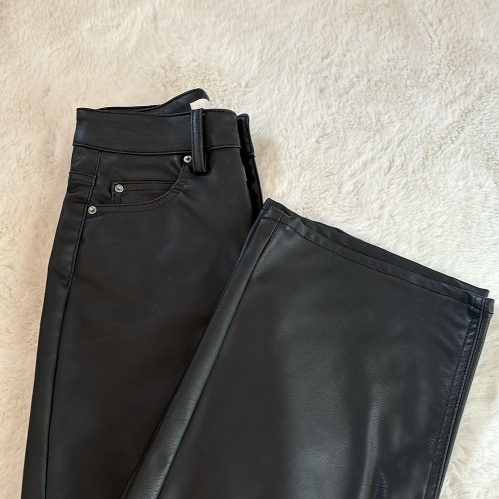 Wide leg H&M leather pants